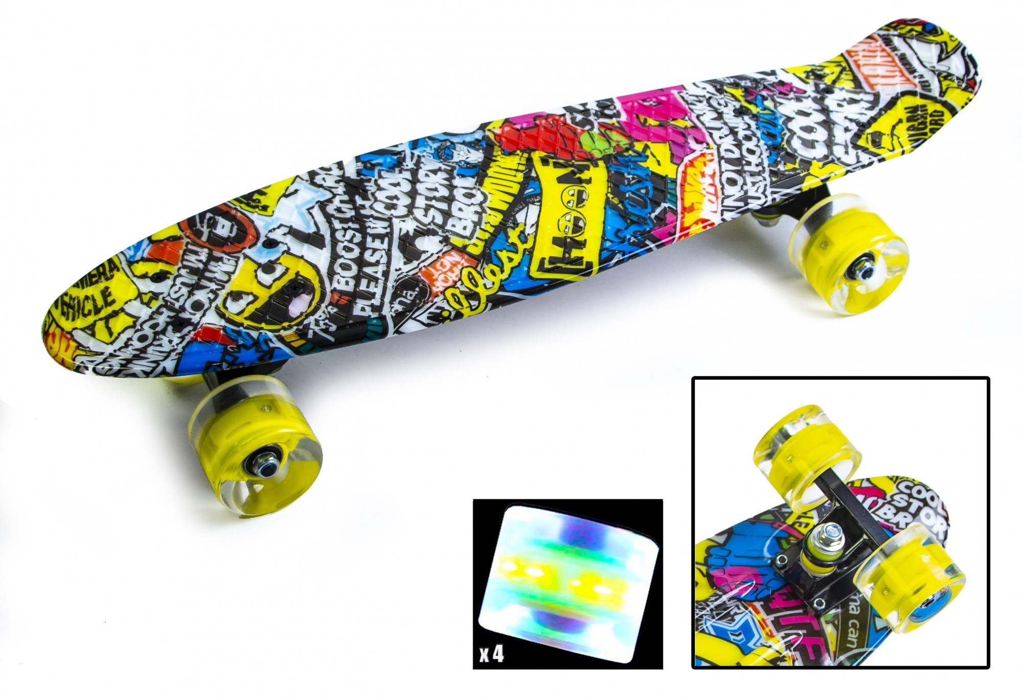 

Скейтборд Пенни борд Penny Board 22" INSCRIPTION Светящиеся колеса