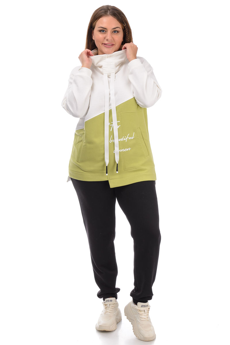 

Свитшот Val Leo collection 00339 белый-салатный, Свитшот Val Leo collection 00339 белый-салатный 54