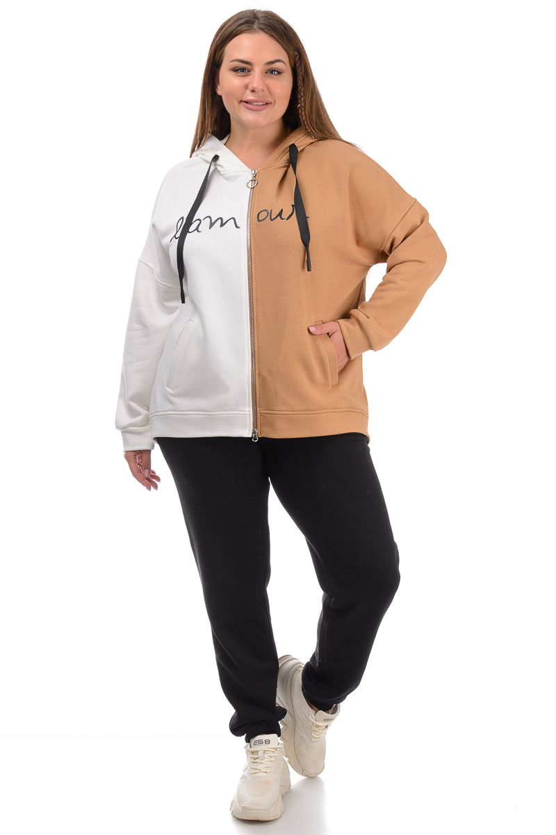

Спортивная кофта Val Leo collection 00331 белая-бежевая, Спортивная кофта Val Leo collection 00331 белая-бежевая 48