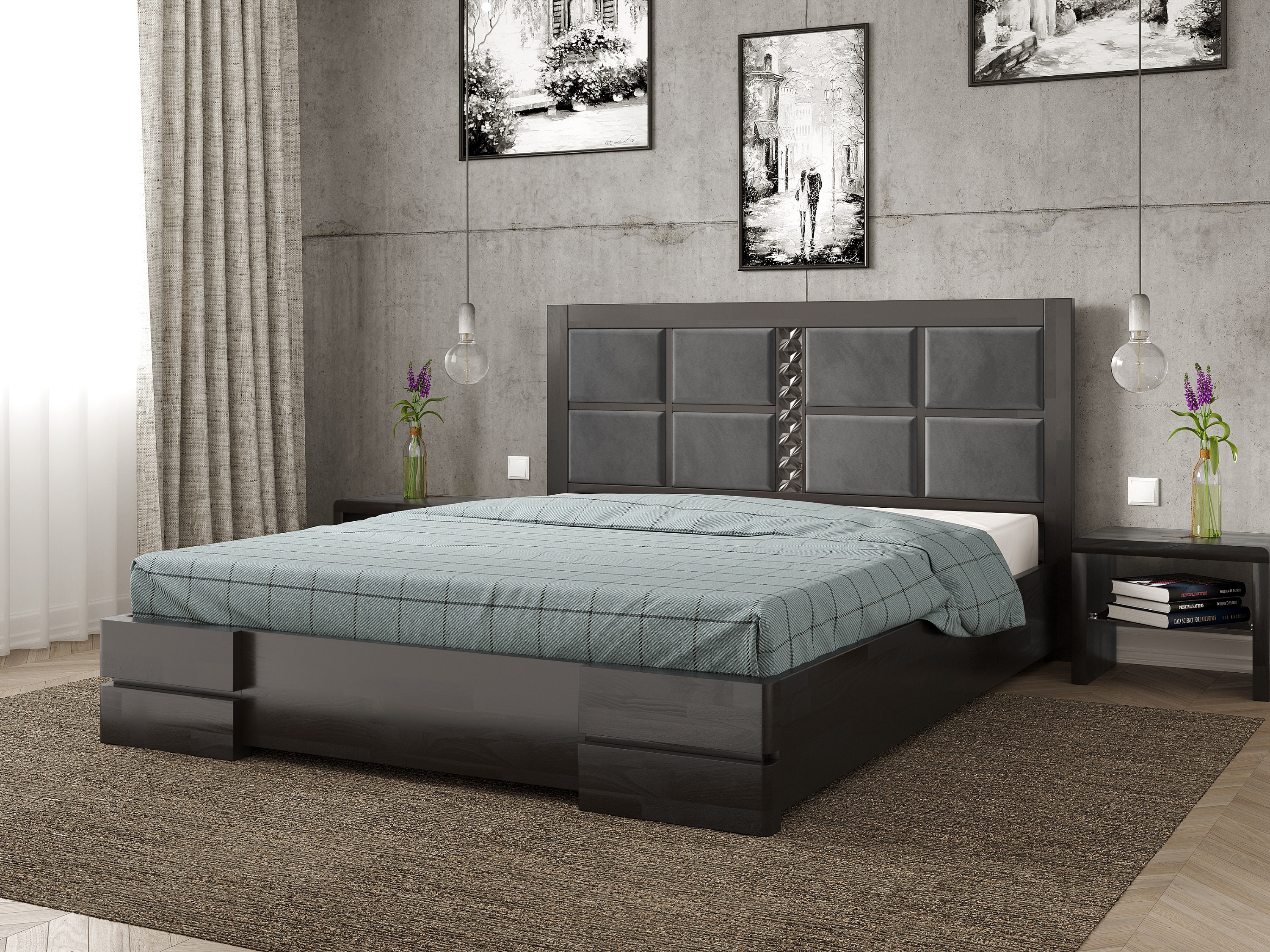 

Кровать Кардинал 2 Arbordrev (180*200) бук Венге магия + Riviera 91