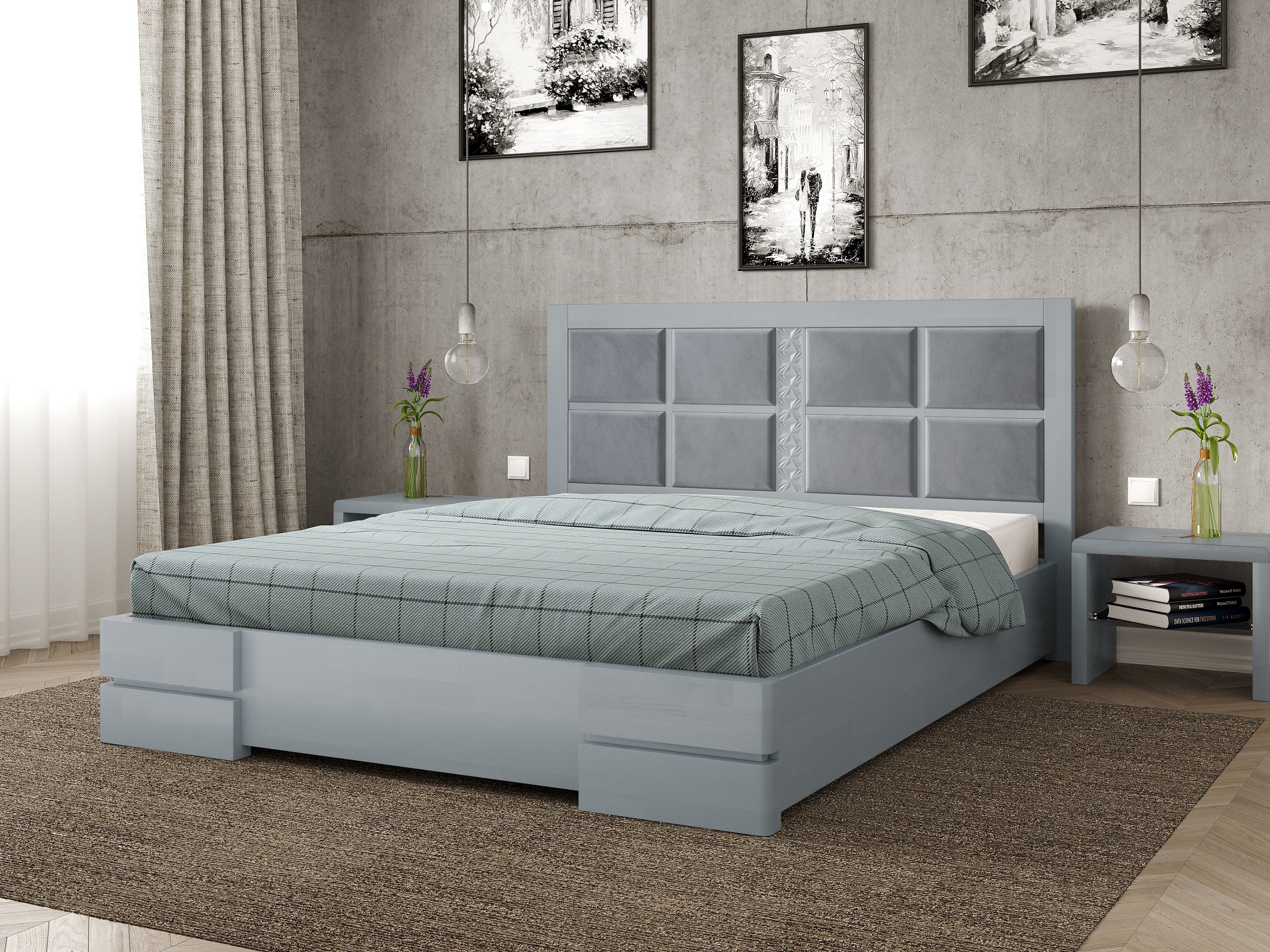 

Кровать Кардинал 2 Arbordrev (160*190) бук Серый + Riviera 80