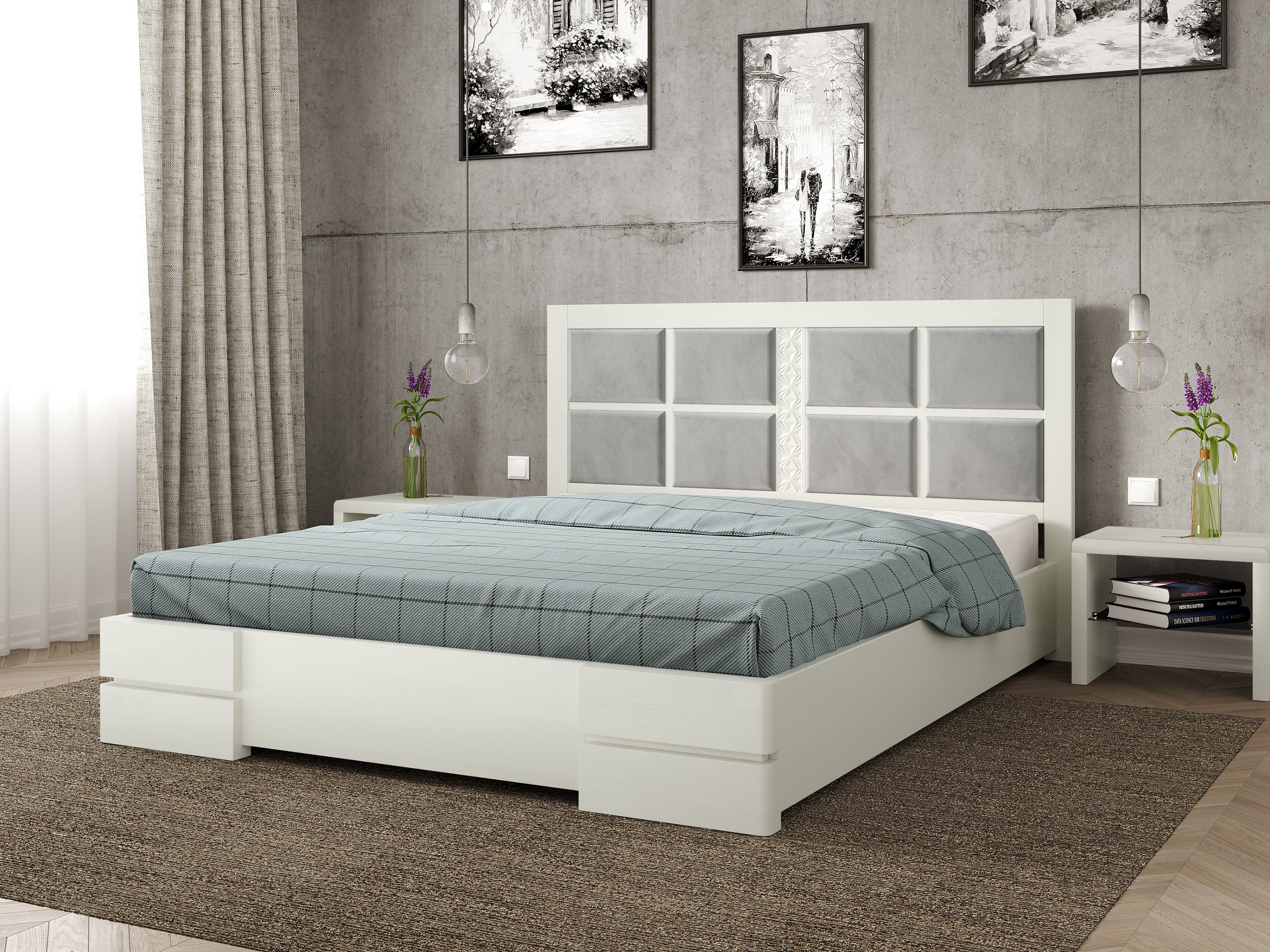 

Кровать Кардинал 2 Arbordrev (160*200) бук Белый + Riviera 21