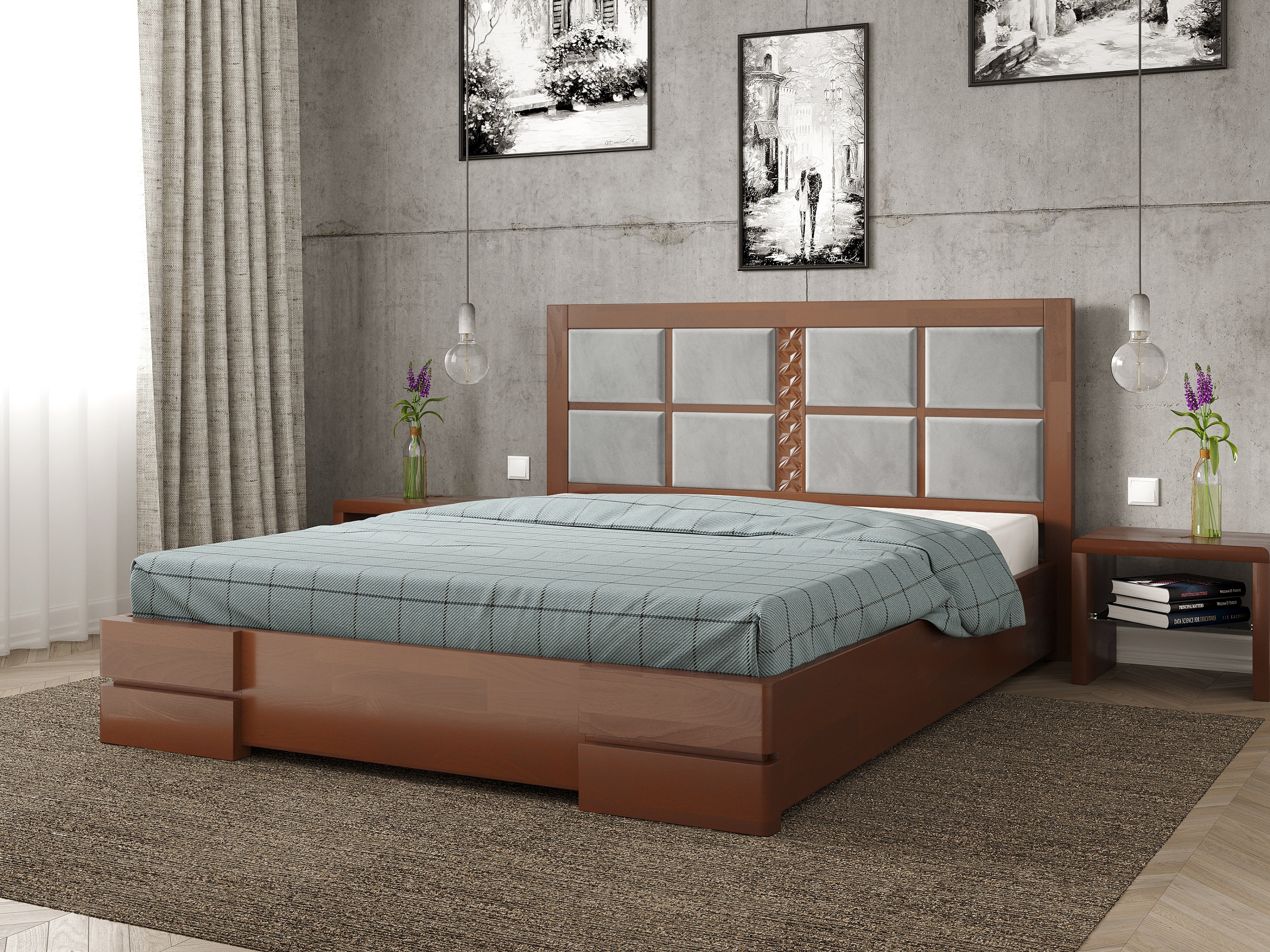 

Кровать Кардинал 2 Arbordrev (180*200) сосна Яблоня + Riviera 21