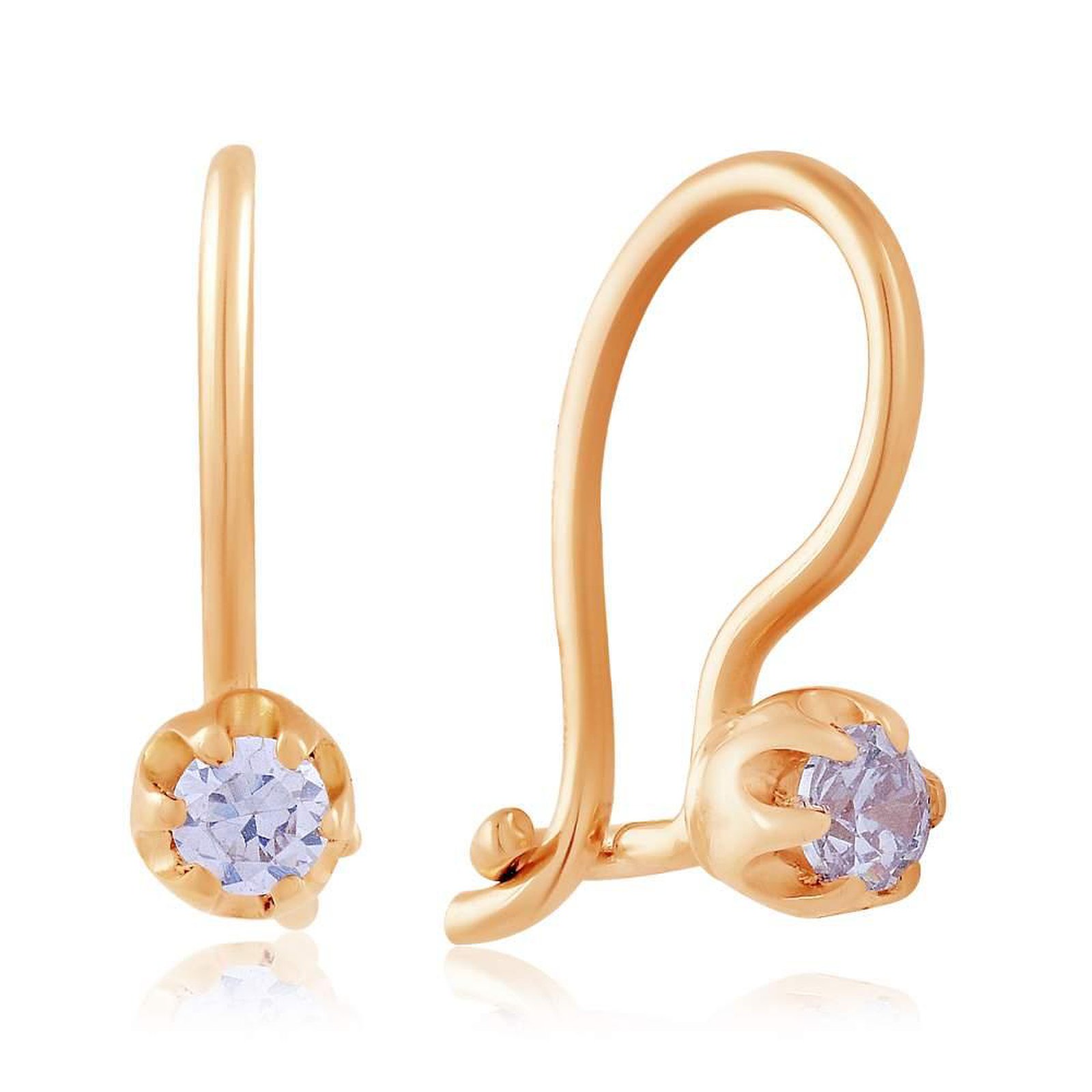 

Серьги из красного золота с куб. циркониями 1760078