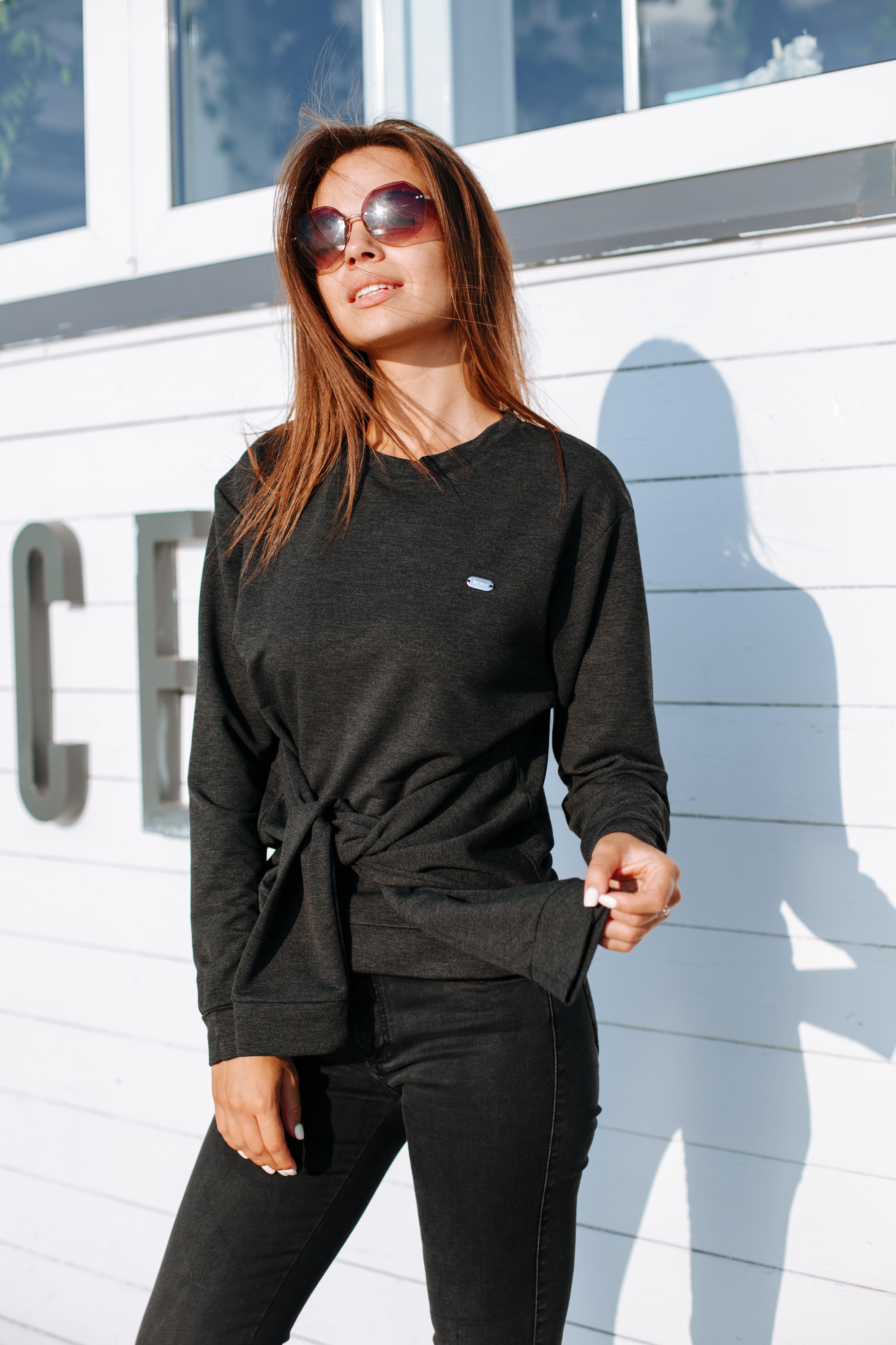 

Джемпер Оверсайз 4 рукава idiali Антрацит, Джемпер Оверсайз 4 рукава idiali Антрацит 48