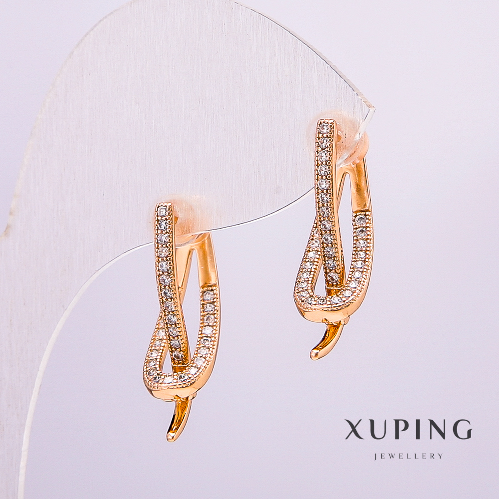 

Серьги Xuping Позолота 18к с белыми стразами 23х7мм +-, ida41721