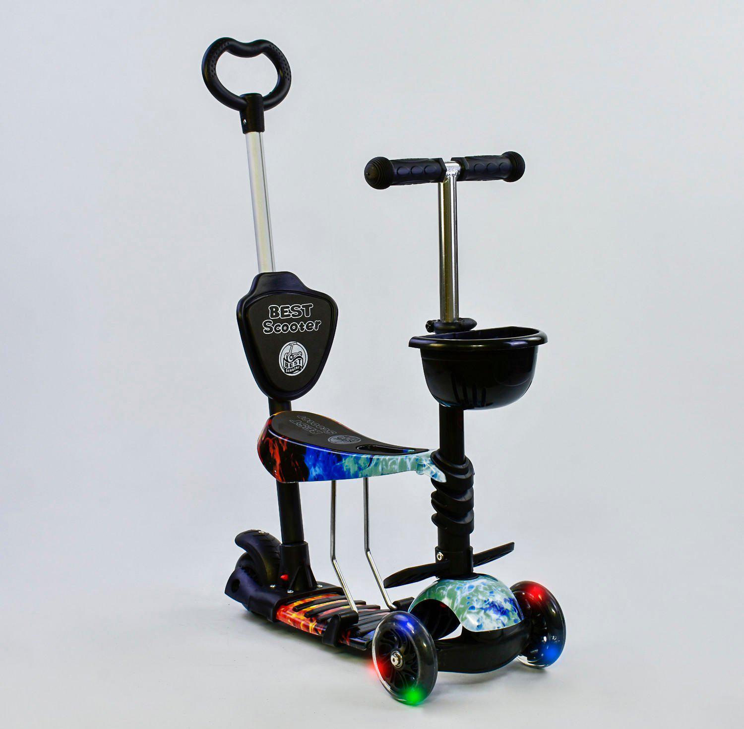 

Самокат с сиденьем 5в1 Best Scooter 21500 PU колеса с подсветкой