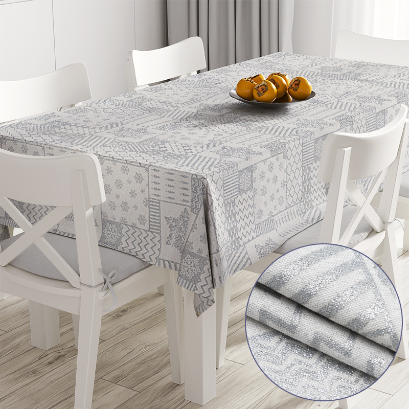 

Новогодняя скатерть Time Textile Shivery Silver Серебристый TT145072 140x200