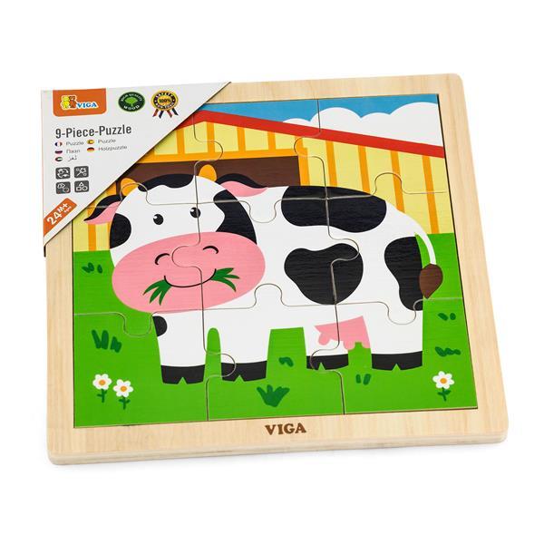 

Деревянный пазл Viga Toys Коровка, 9 эл. (SKU-51438) 23 x 23 x 1 см