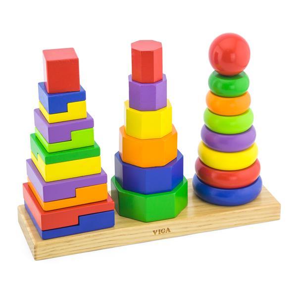 

Набор деревянных пирамидок Viga Toys Три фигуры (SKU-50567) 29 x 10 x 22 см