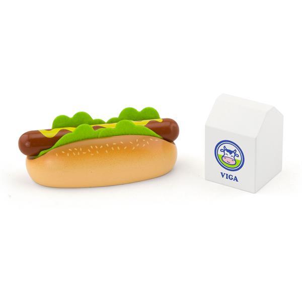 

Игрушечные продукты Viga Toys Деревянные хот-дог и молоко (SKU-51601) 25 x 13 x 6 см