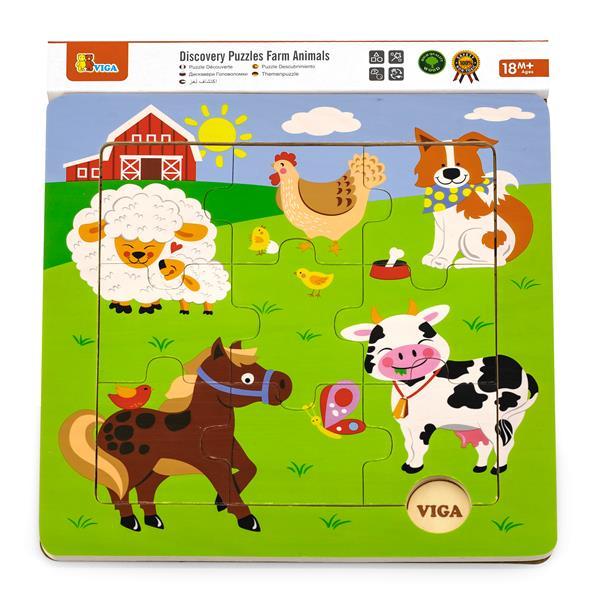 

Деревянный пазл Viga Toys Зверята на ферме (SKU-50837) 25 x 1 x 23 см