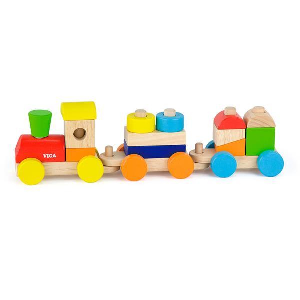 

Деревянный поезд Viga Toys Цветные кубики (SKU-51610) 45 x 9 x 19 см