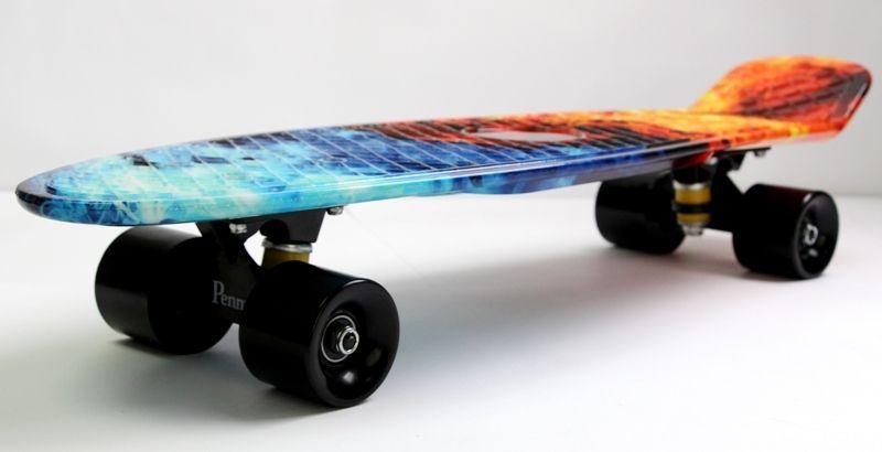 

Скейтборд "Penny Board Nickel 27", Fire and Ice цвет, усиленный пластик, матовые колеса