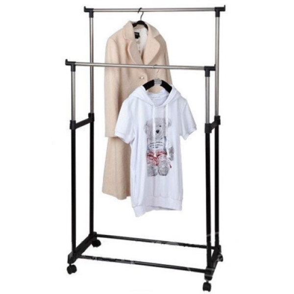 

Телескопическая двойная стойка-вешалка для одежды и обуви Double Pole Clothes Horse