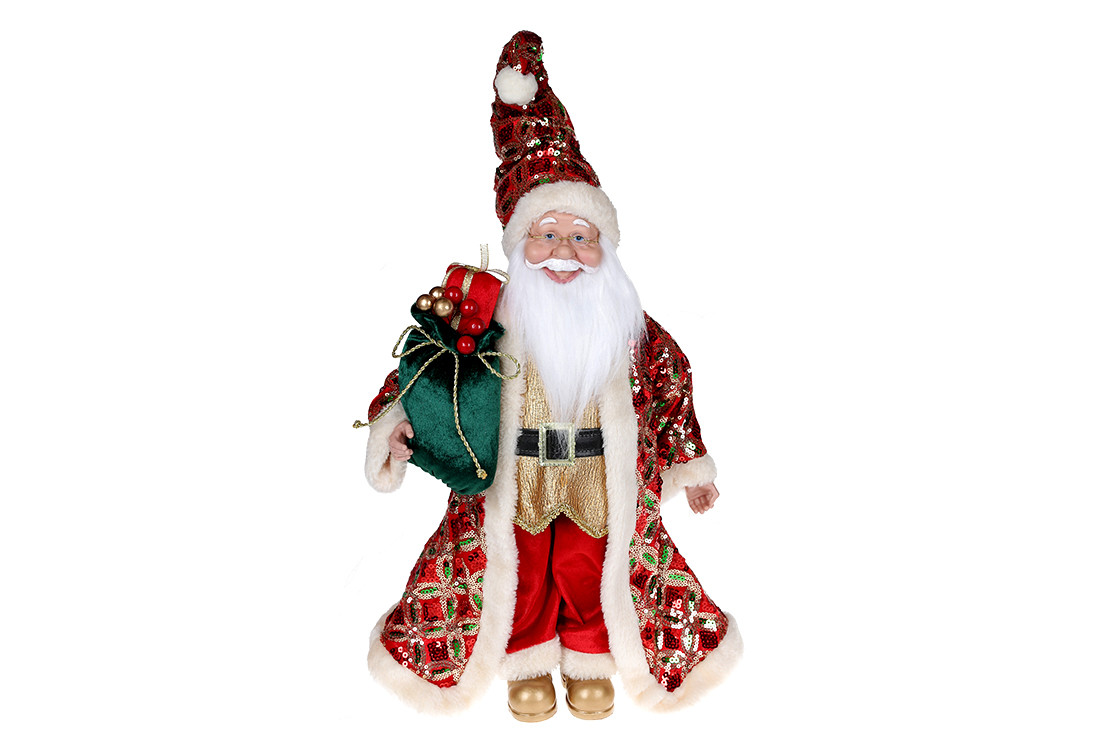 

Новогодняя декоративная игрушка Санта 45см красный с зеленым BonaDi NY14-531