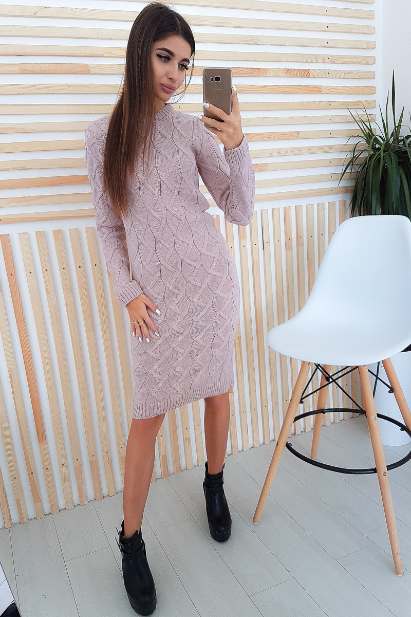 

Fashions Платье вязаное Реи чел Fashions 42-48 светло-розовый 8741-нс