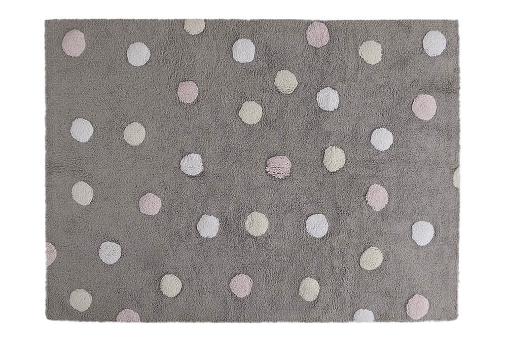 

Коврик Lorena Canals Tricolor Polka Dots Grey-Pink 120х160 см.