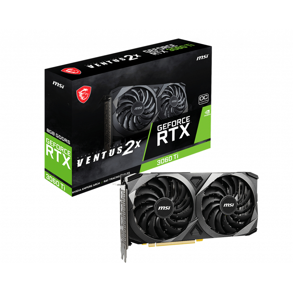 

Видеокарта MSI GeForce RTX3060Ti 8Gb VENTUS 2X OCV1 LHR (RTX 3060 Ti VENTUS 2X OCV1 LHR)