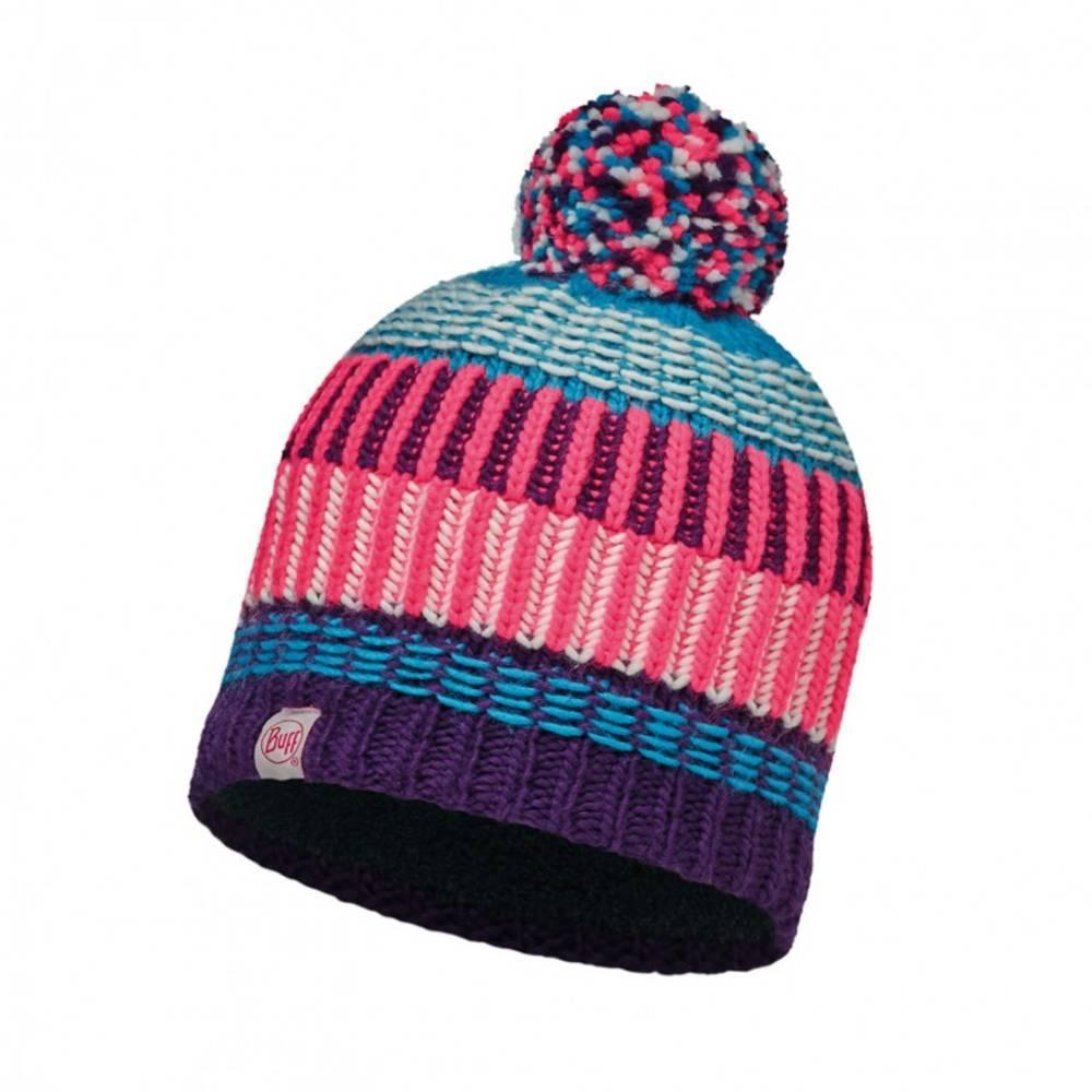 

Шапка Buff Junior Knitted & Polar Hat Hops Plum/Grey Vigore подростковая