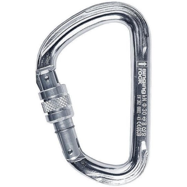 

Карабин Singing Rock Keylock D big connector screw gate 30 kN (SR K5070.PP)