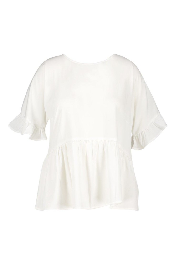 

Блузка женская белая со шнуровкой сзади Boohoo 9098 52 (3XL)