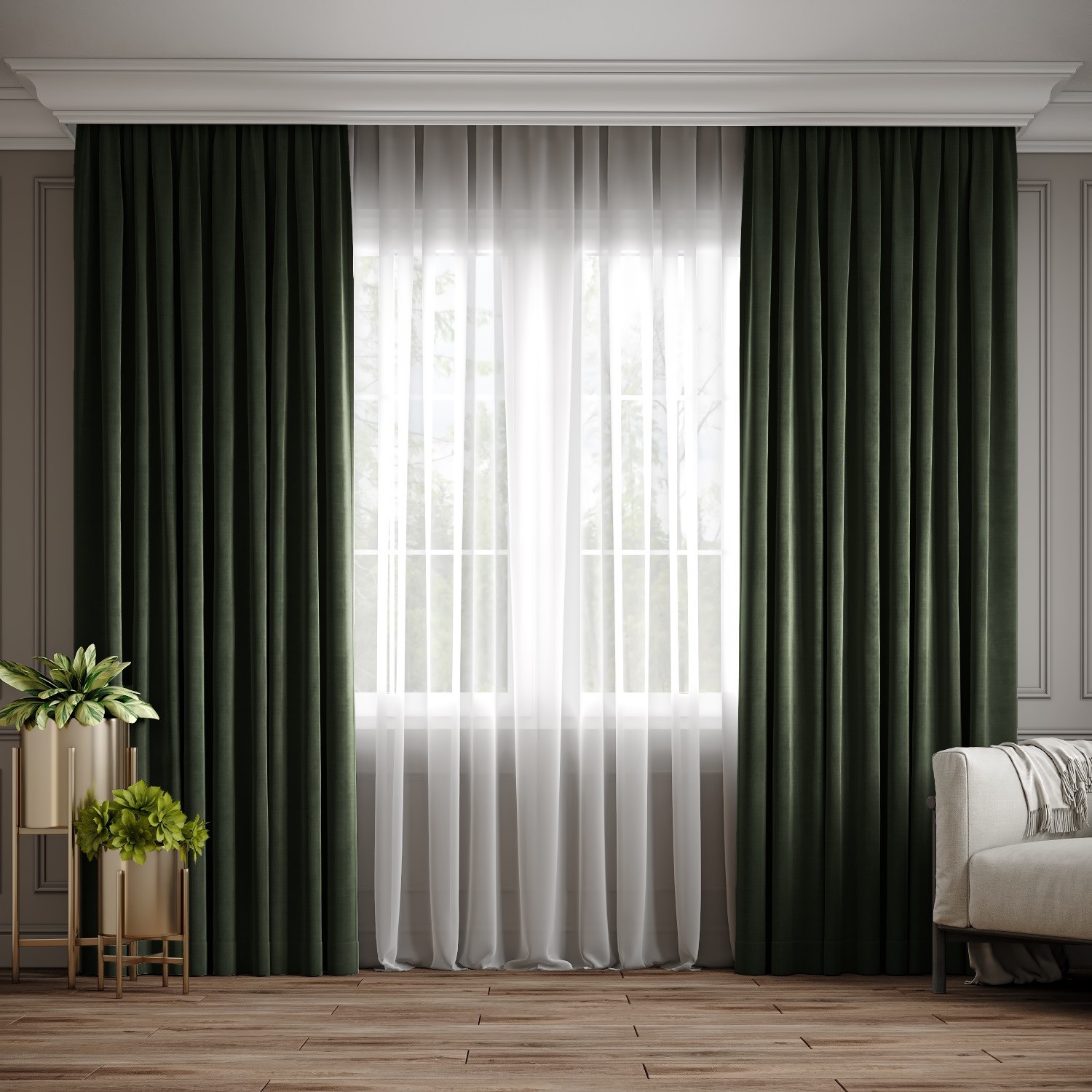 

Комплект штор Ann-Tailor микровелюр Изумрудный 250x270 см 2 шт (588)