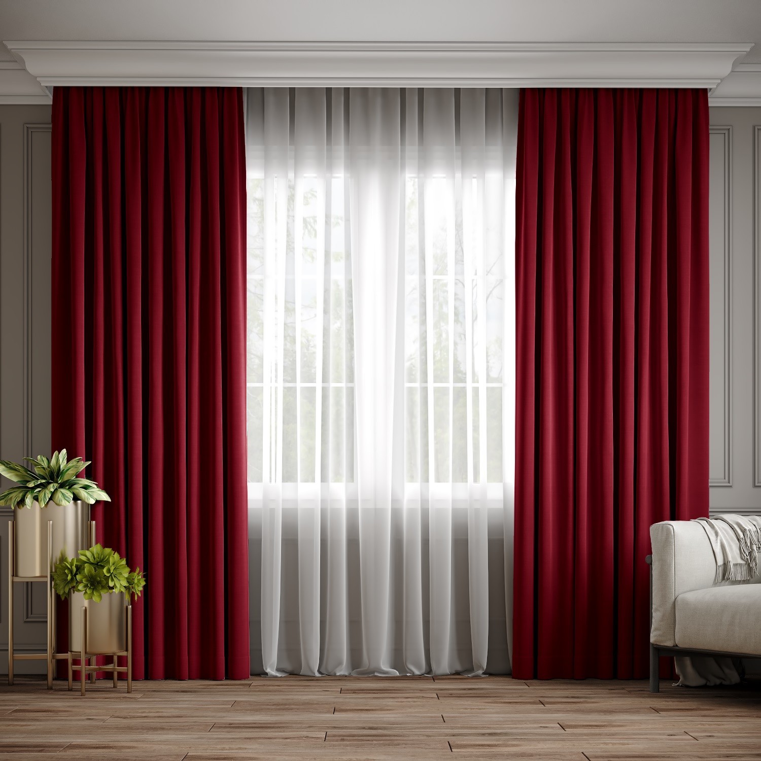 

Комплект штор Ann-Tailor микровелюр Красный 200x270 см 2 шт (113)