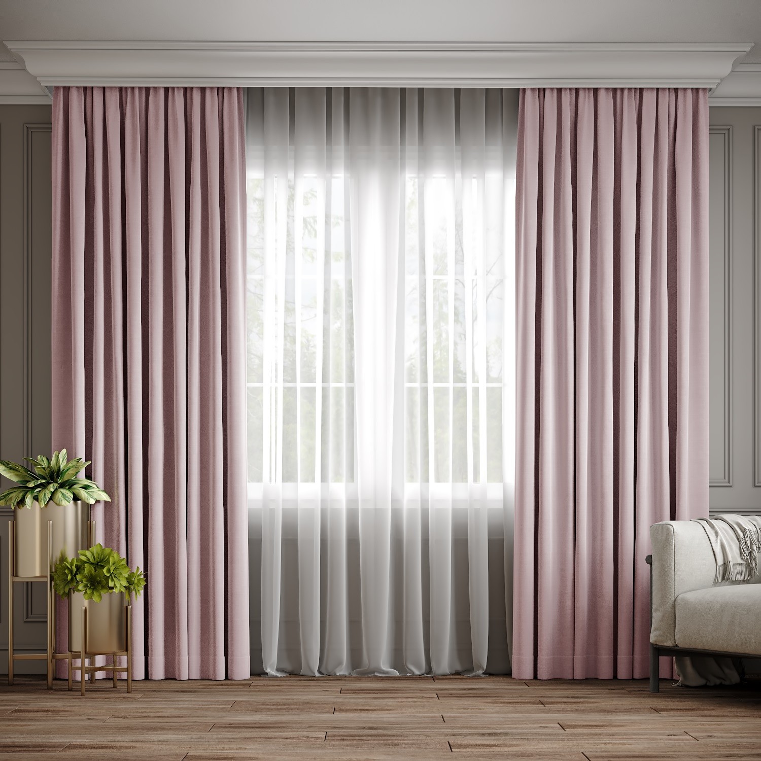 

Комплект штор Ann-Tailor микровелюр Пудра 150x270 см 2 шт (97)