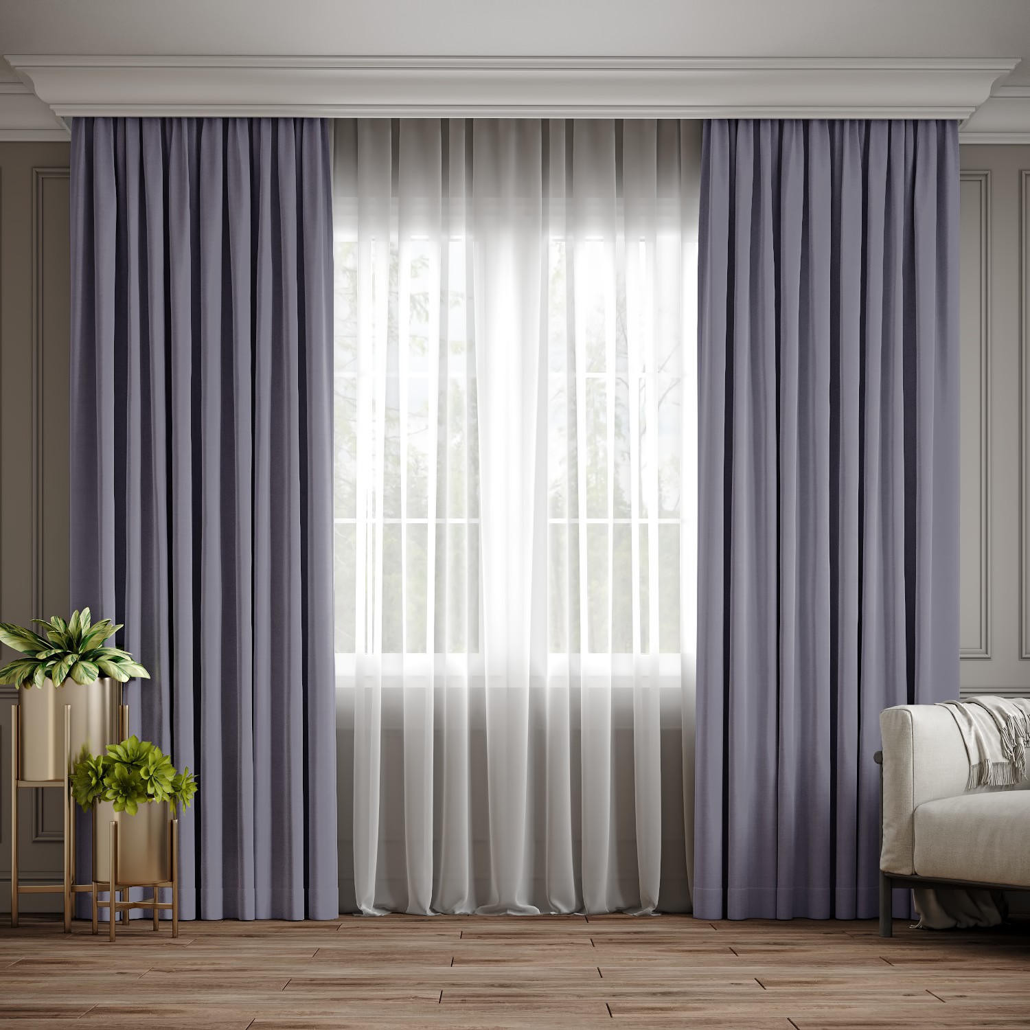 

Комплект штор Ann-Tailor микровелюр Лиловый 250x270 см 2 шт (203)