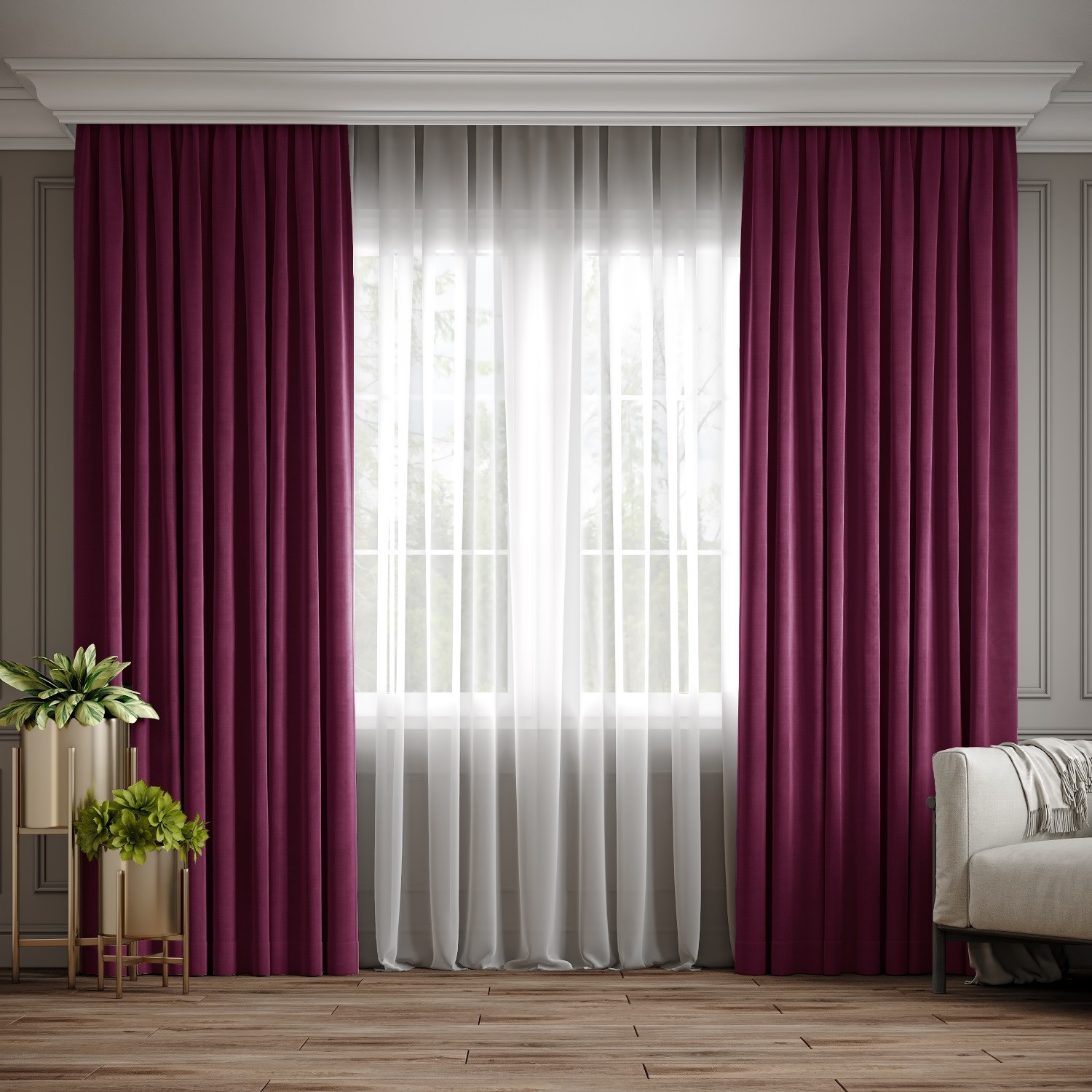 

Комплект штор Ann-Tailor микровелюр Марсала 300x270 см 2 шт (99)