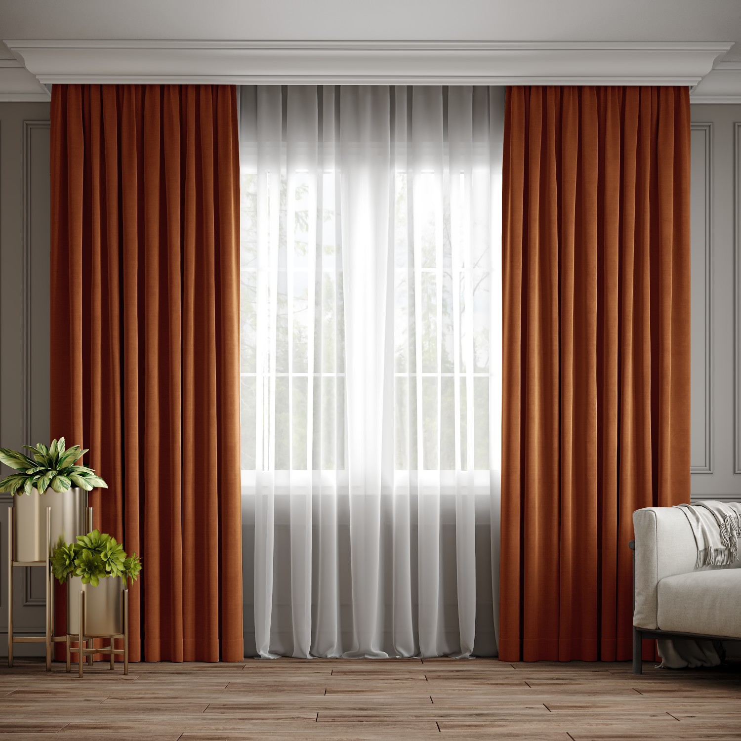 

Комплект штор Ann-Tailor микровелюр Терракотовый 150x270 см 2 шт (107)