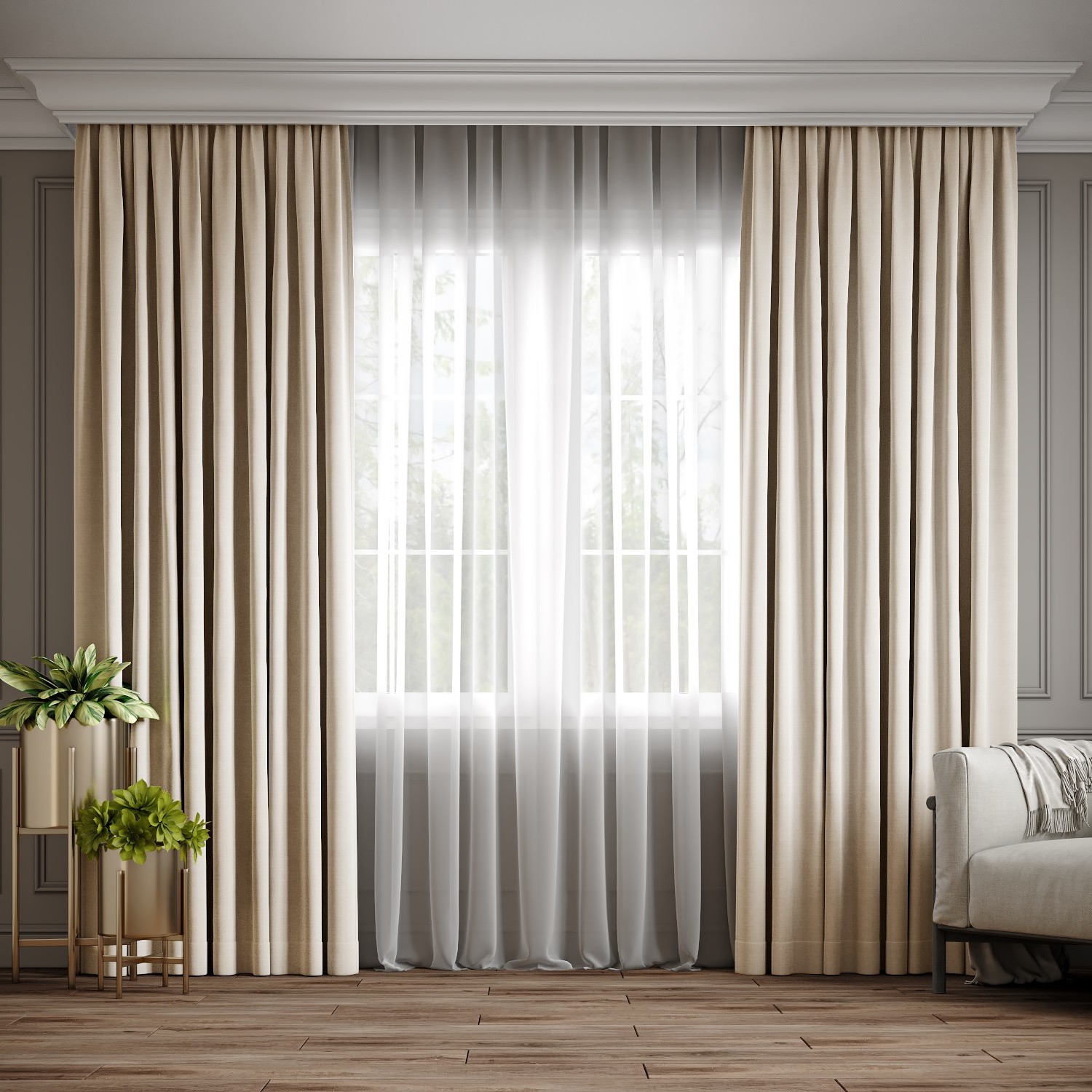 

Комплект штор Ann-Tailor микровелюр Молочный 200x270 см 2 шт (94)