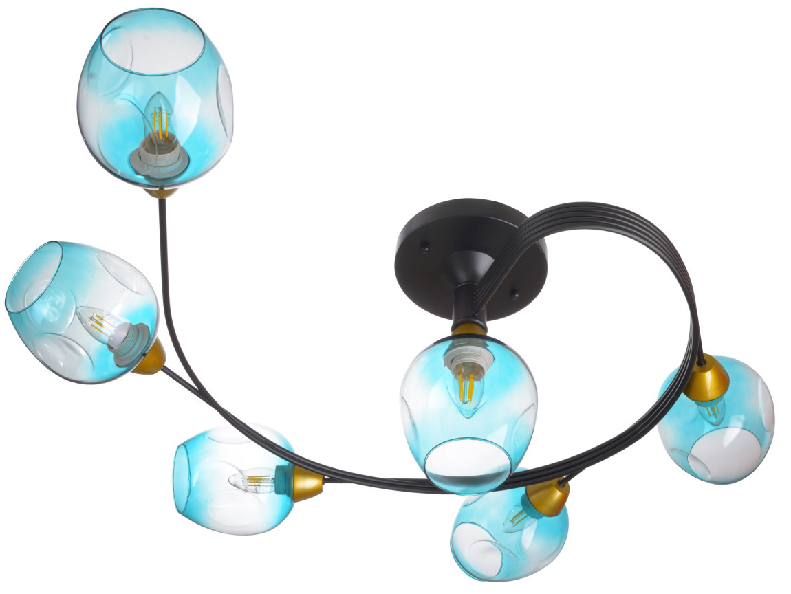 

Люстра Brille BR-01 611C/6 E27 BK/BL