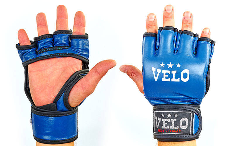 

Перчатки для смешанных единоборств MMA кожаные VELO ULI-4035 Синий Размер M