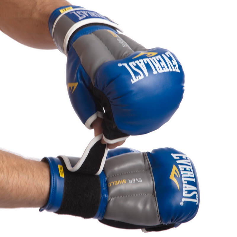 

Перчатки гибридные для единоборств Everlast ММА PU ELS 0272 (р-р 12oz, синий)