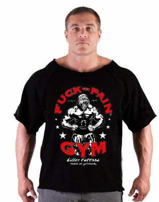 

Футболка мужская рэг-топ Fuck Pain Gym черная, Футболка мужская рэг-топ Fuck Pain Gym черная XL