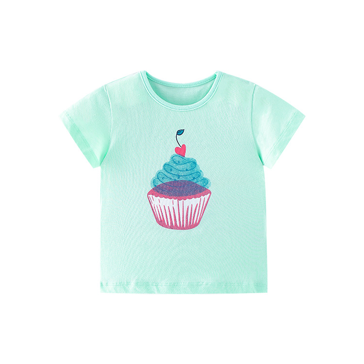 

Футболка для девочки с рисунком пирожное бирюзовая Delicious cake Berni Kids (100) Бирюзовый