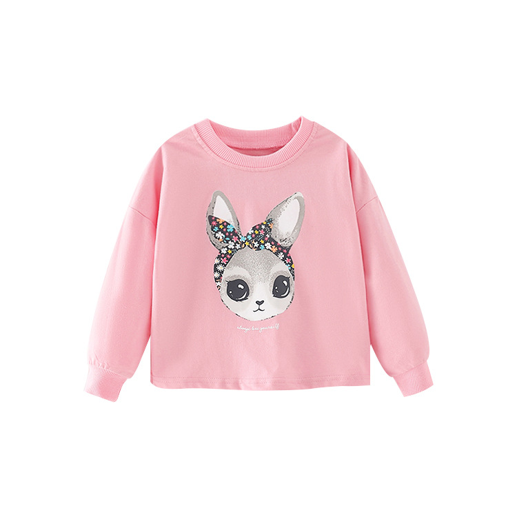 

Свитшот для девочки с изображением кролика розовый Rabbit in a scarf Berni Kids (100) Розовый (59210)