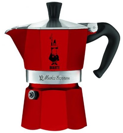 

Итальянская кофеварка Bialetti Moka Express Color 135 мл Красная на 3 чашки