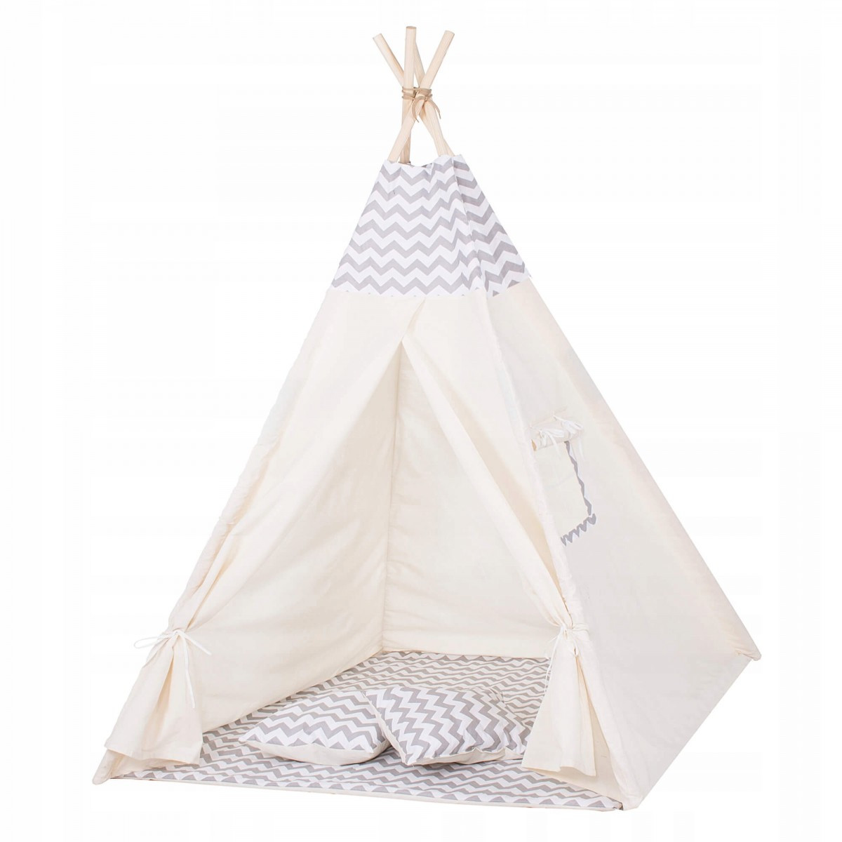 

Детская палатка Вигвам SPRINGOS TIPI Игровой домик для детей 120 х 100 см Хлопок Белый серый (TIP03) XXL