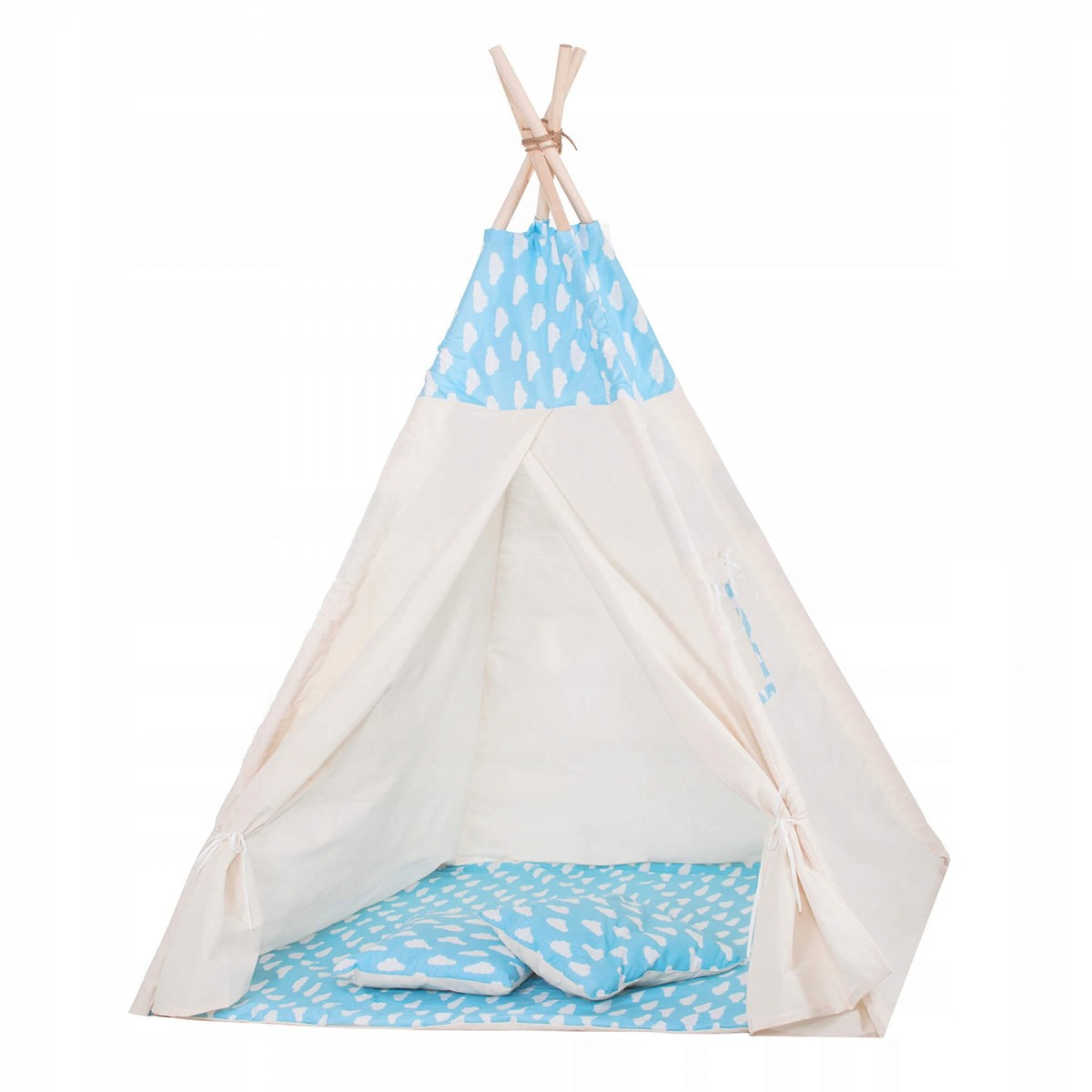 

Детская палатка Вигвам SPRINGOS TIPI Игровой домик для детей 120 х 100 см Хлопок Белый голубой (TIP05) XXL