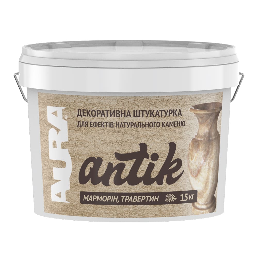 

Декоративная штукатурка Марморин, Травертин, Гротто AURA Antik 15 кг