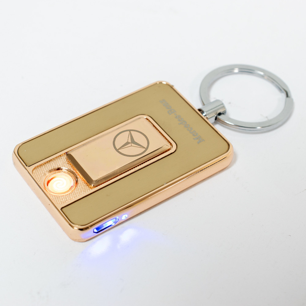 

Аккумуляторная USB электрозажигалка Саме То Mercedes (Art 811) Золотистая