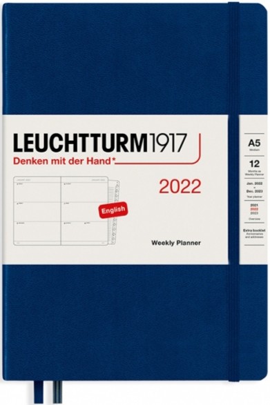 

Щотижневик горизонтальний Leuchtturm1917 на 2022 рік середній 14,5 х 21 см темно-синій