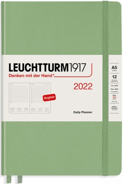 

Щоденник Leuchtturm1917 на 2022 рік середній 14,5 х 21 см світло-зелений