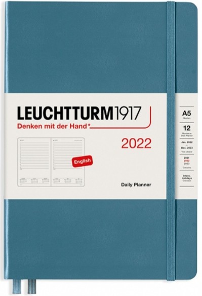 

Щоденник Leuchtturm1917 на 2022 рік середній 14,5 х 21 см сіро-синій
