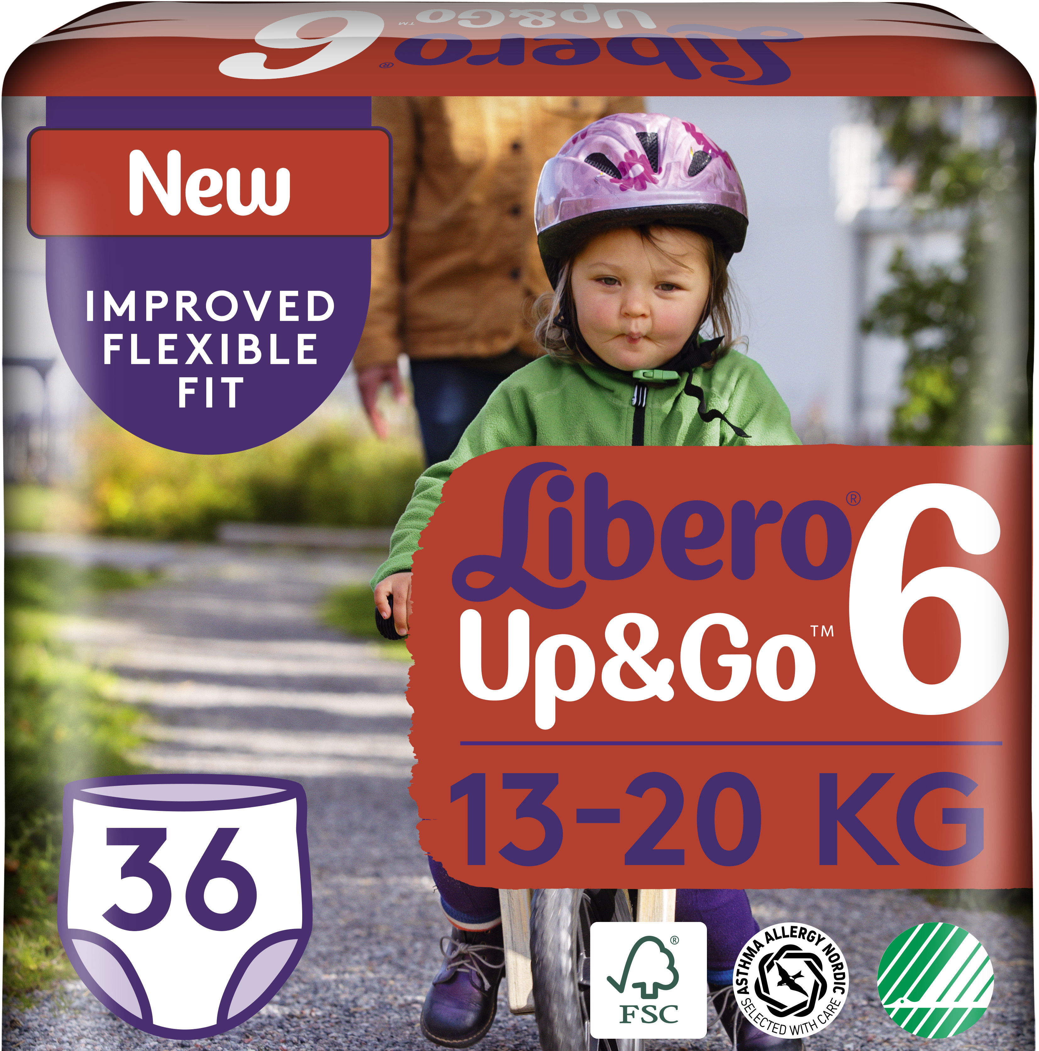 

Подгузники-трусики Libero Либеро Up&Go 6 13-20 кг 36 шт одноразовые (7322541090344)