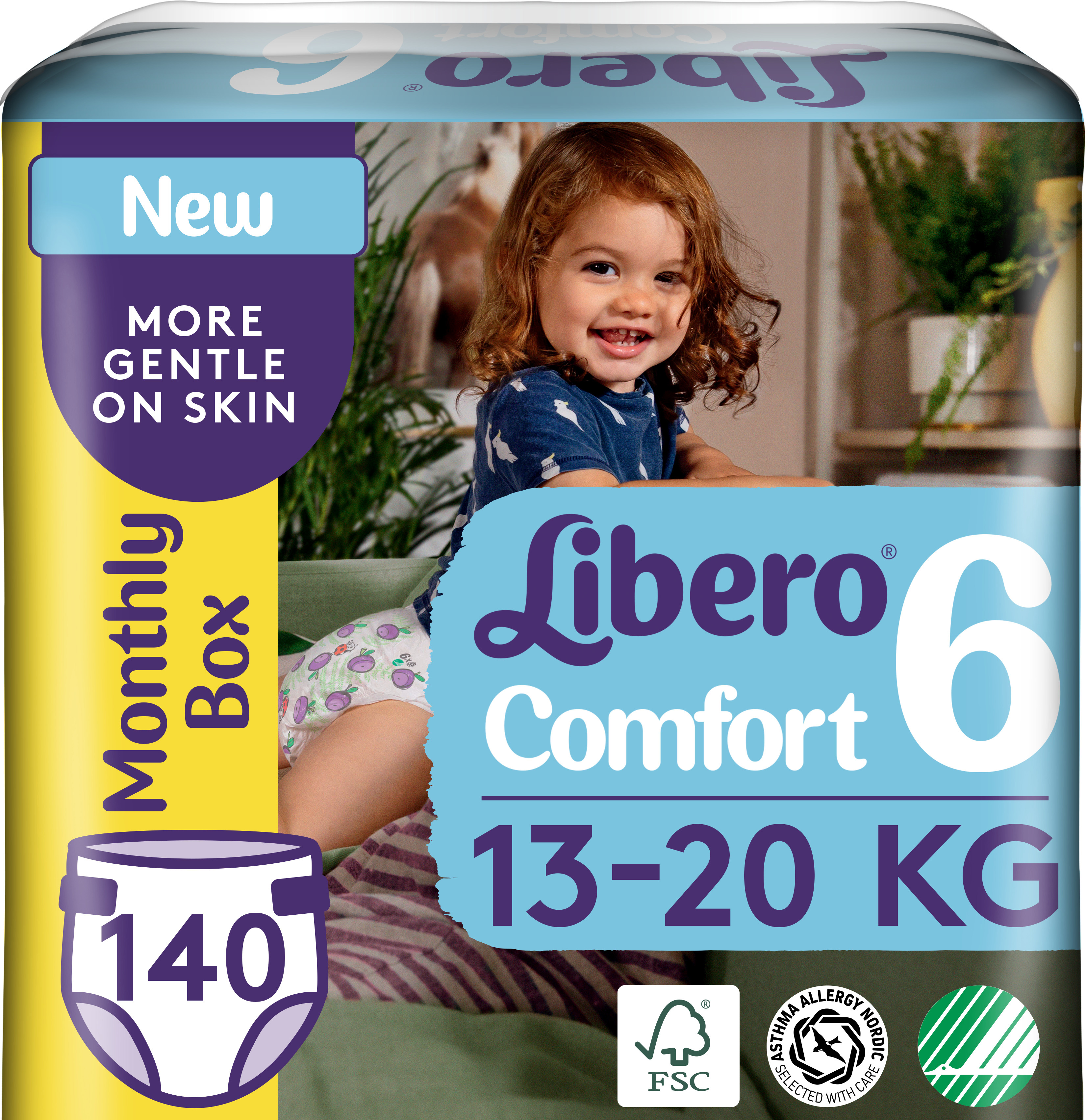 

Подгузники Libero Либеро Comfort 6 13-20 кг 140 шт (7322541236445)