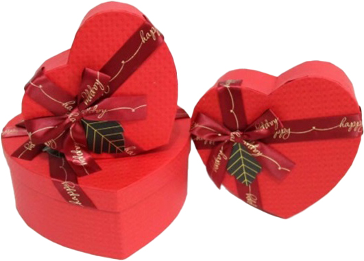 Акція на Набор подарочных коробок Ufo Red Heart картонных 3 шт Красных (51351-051 Набор 3 шт RED HEART с) від Rozetka UA